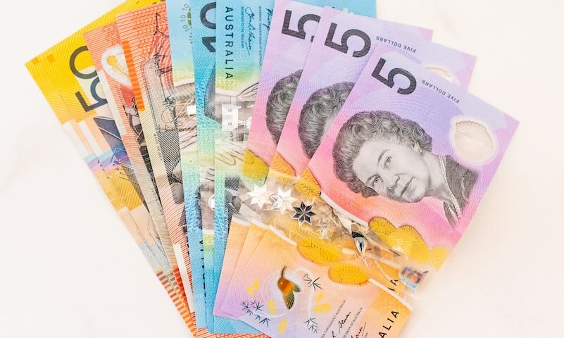 assorted Australian dollar banknotes
